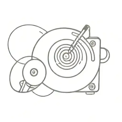 Record Player With Moon