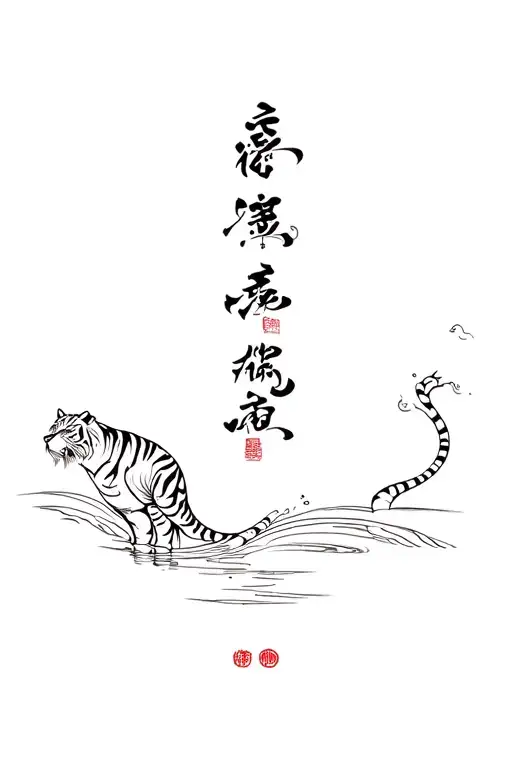 Japanese Tiger With Water
