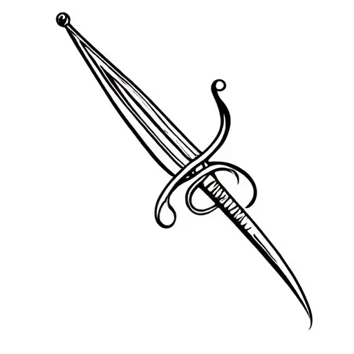 Sword Piercing Music Note Intertwined