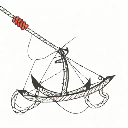 A Kite Tied To An Anchor By A Red String Aesthetically Wrapped