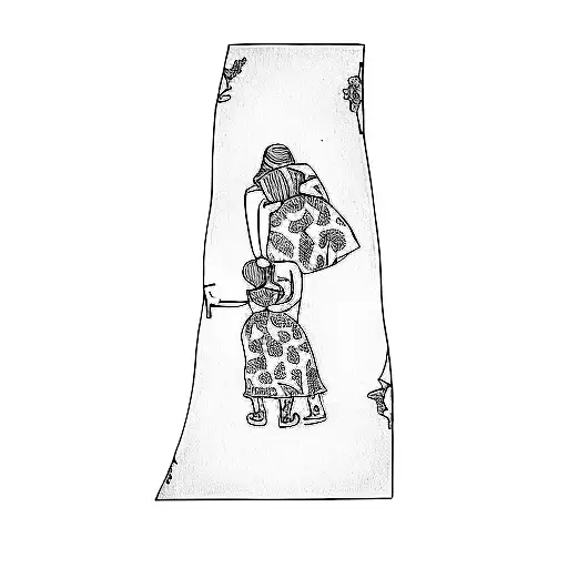 A Tattoo Of A Mother And Daughter