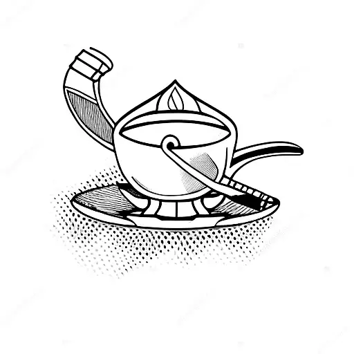 Tea Cup With Cricket Bat