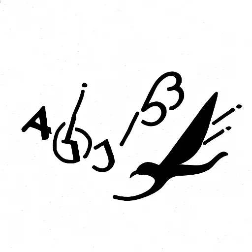 Small Bird With Numbers