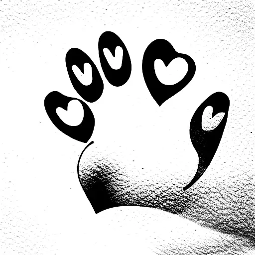 Dog Paw With Hearts