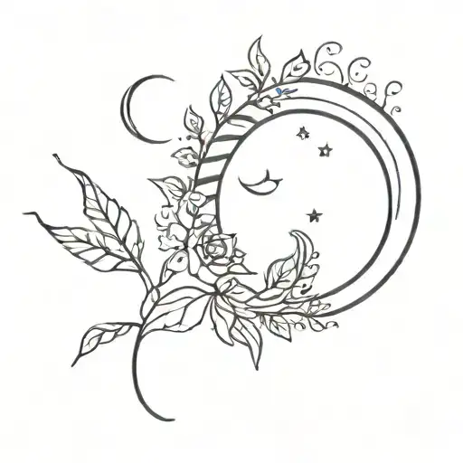 Moon And Sun With Leaves