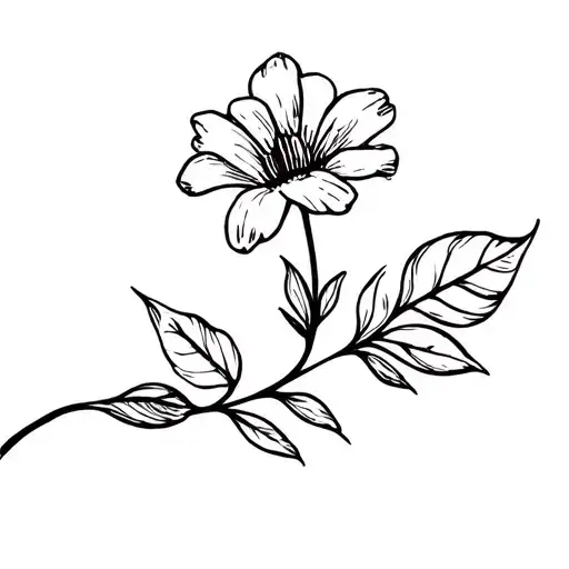 Flower Stem With Leafs