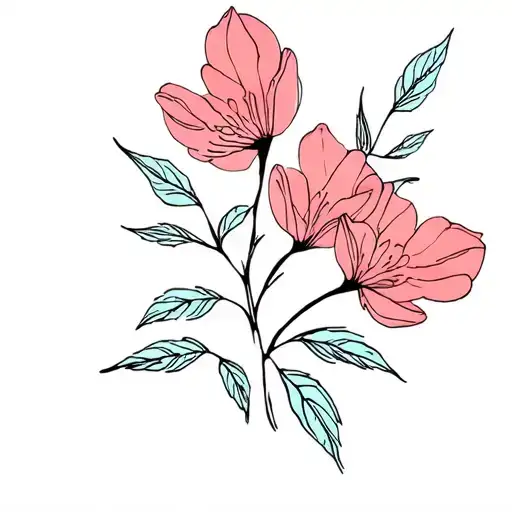 Flower Stem With Leafs