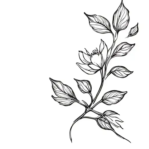 Flower Stem With Leafs