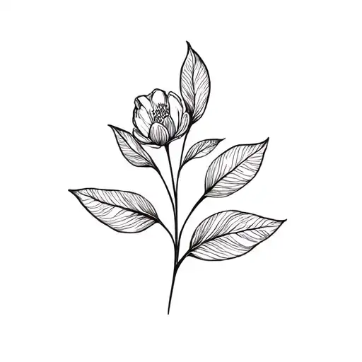 Flower Stem With Leafs