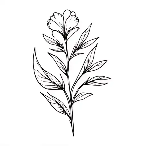 Flower Stem With Leafs