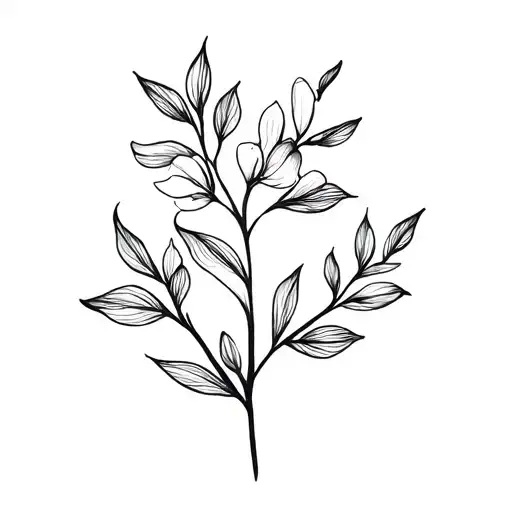 Flower Stem With Leafs