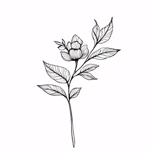 Flower Stem With Leafs