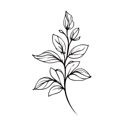 Flower Stem With Leafs