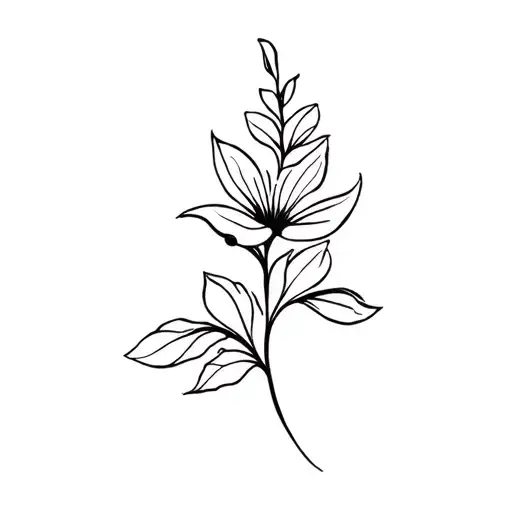 Flower Stem With Leafs