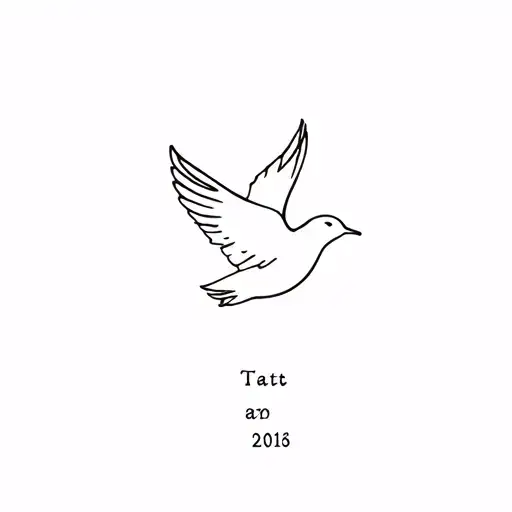 Small Tattoo With Date And Dove That Fly Away