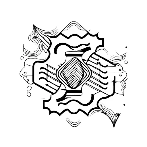 Electric And Acoustic Guitar Mixed Up Tattoo