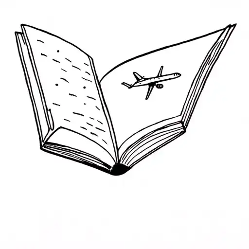 Open Book With Plane