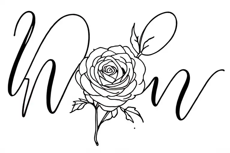 Rose With Mom Written Small