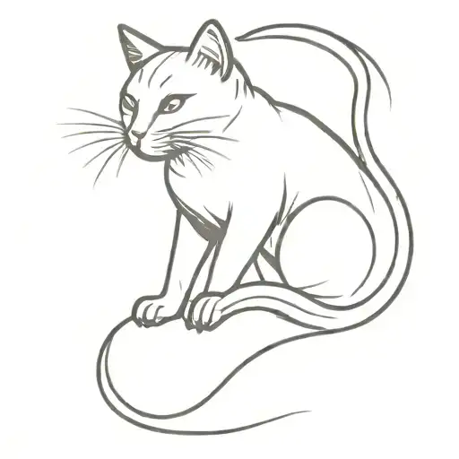 Cat Jumping Simple Drawing Style