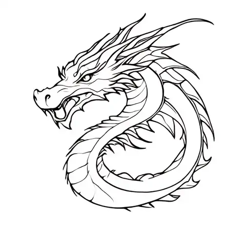 Simple Dragon Tattoo Design