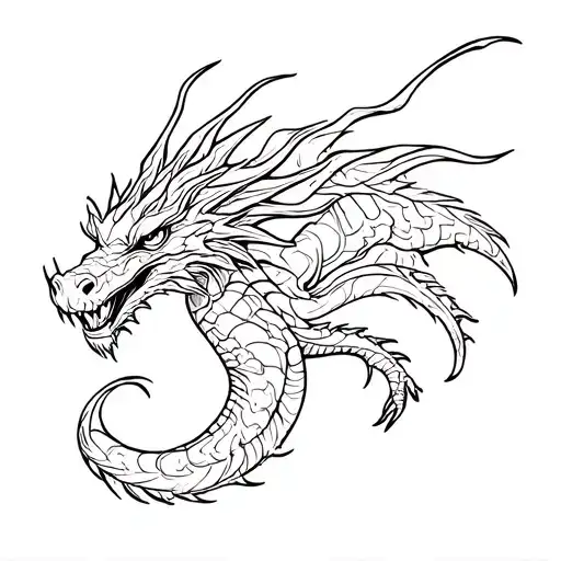 Simple Dragon Tattoo Design