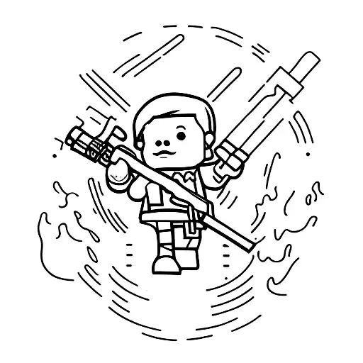 Mini Figure With A Small Weapon