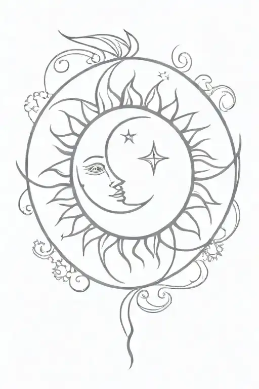 Sun And Moon Merging Together