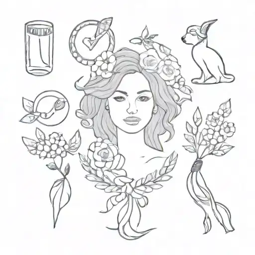 Mamma Mia Greece Tattoo Flash Sheet