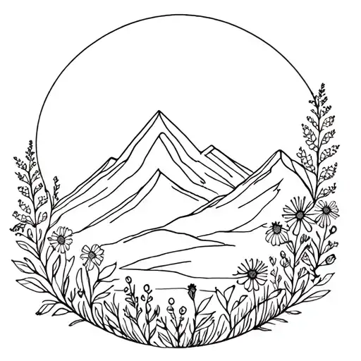 Wildflowers With Mountain Valley