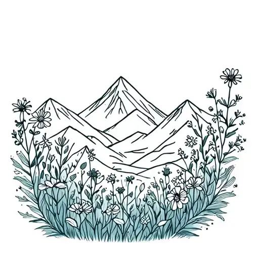 Wildflowers With Mountain Valley