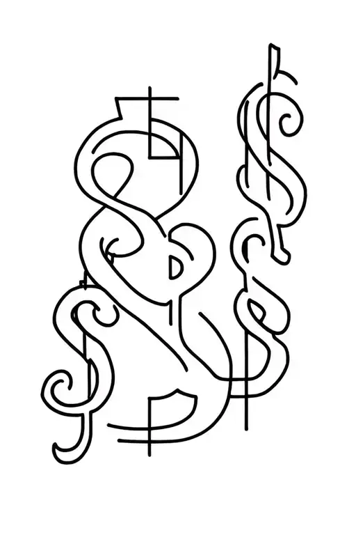 Video Game And Music And Suffer And Peace And Gym And Money And Dollar Symbols Tattoo