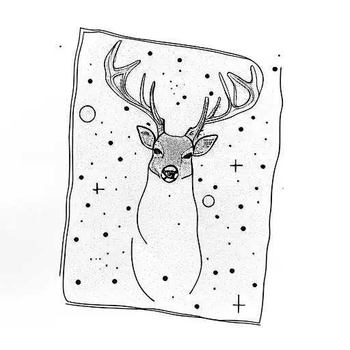 A Deer In The Night Sky