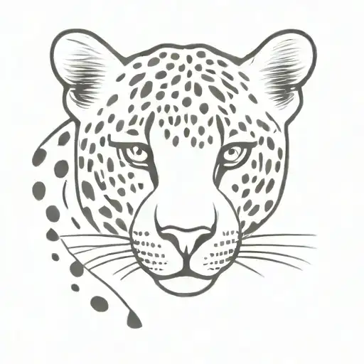 Leopard With Love Heart Pattern Instead Of Spots In Black In White