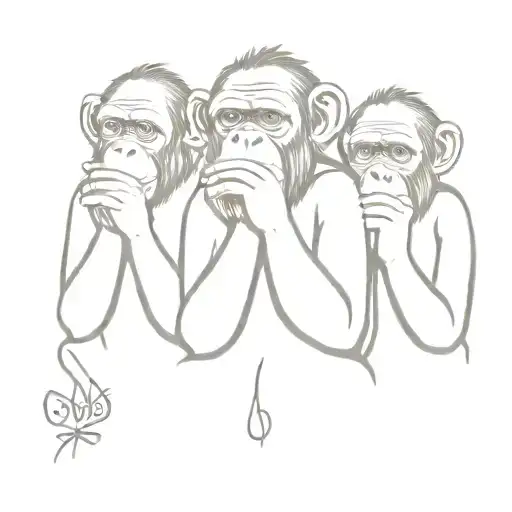 3 Wise Monkeys See No Evil Hear No Evil Speak No Evil Individual Monkeys Not Linked