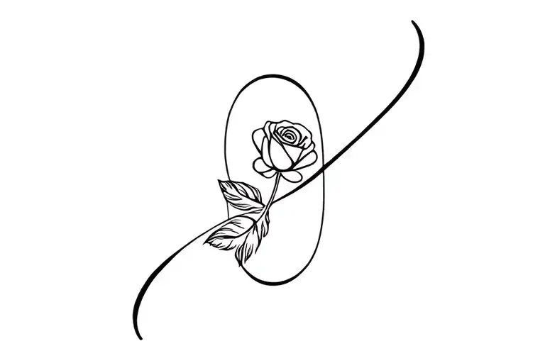 Infinite With Rose And Delicate Feather Symbol