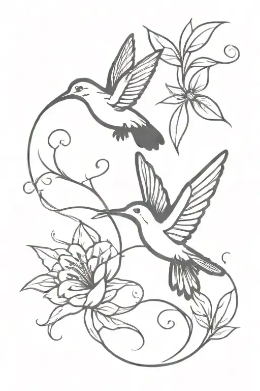 Humming Bird And Roman Numerals