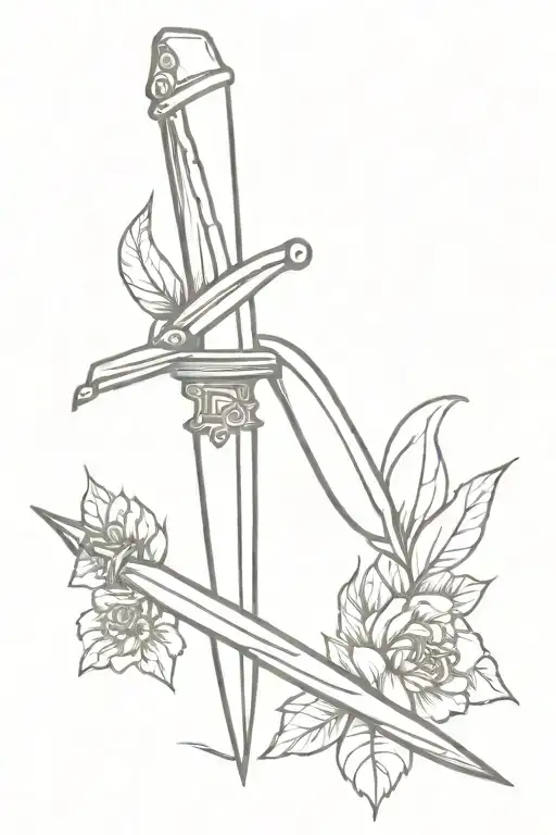 A Feminine Simple Line Design Dagger Wrapped