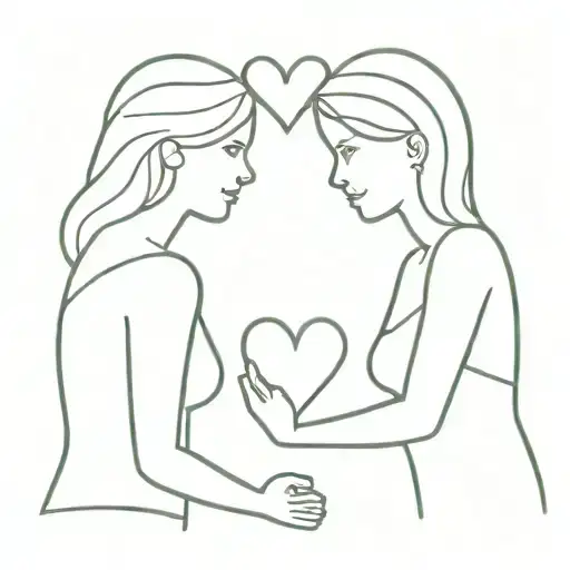 Mom Heart With Girl And Boy