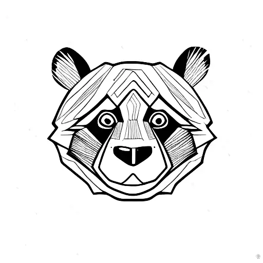 Panda Face Combined With Raccoon Face