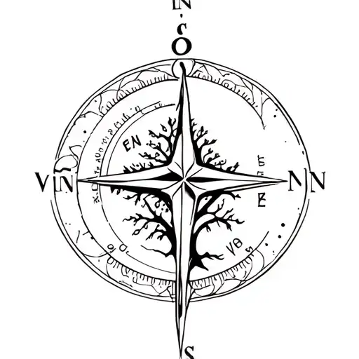 Tree Of Life And Navigation Compass