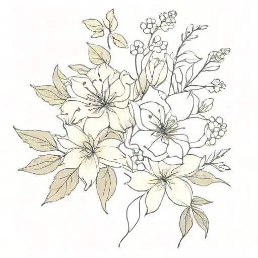 January Birth Flower And July Birth Flower And November Birth Flower Bouquet