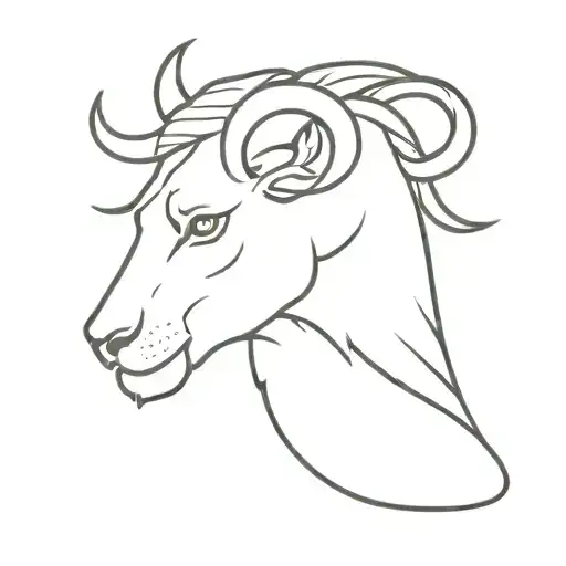 Tiny Chimera Lion Head With Goat
