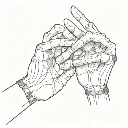 Skeleton Hands Exchanging Rings