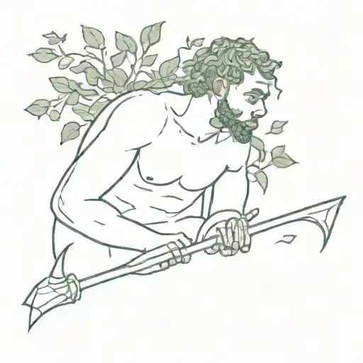 Frank Ocean As A Mermaid Holding A Trident Covered In Ivy
