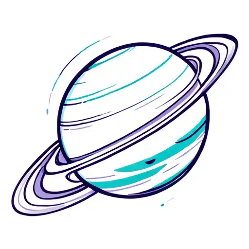 Saturn Planet What Is Acutela Style In Violet And Turquoise Colors