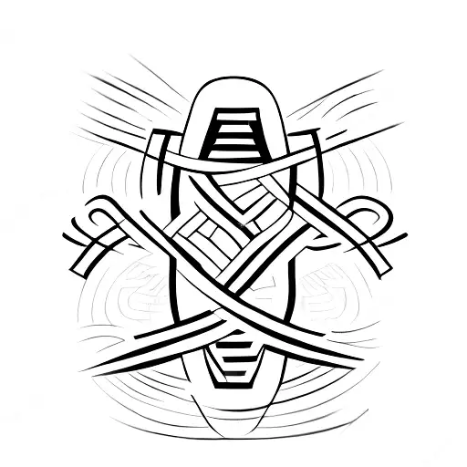 Black Upside Down Cross Surrounded By Black And Red S