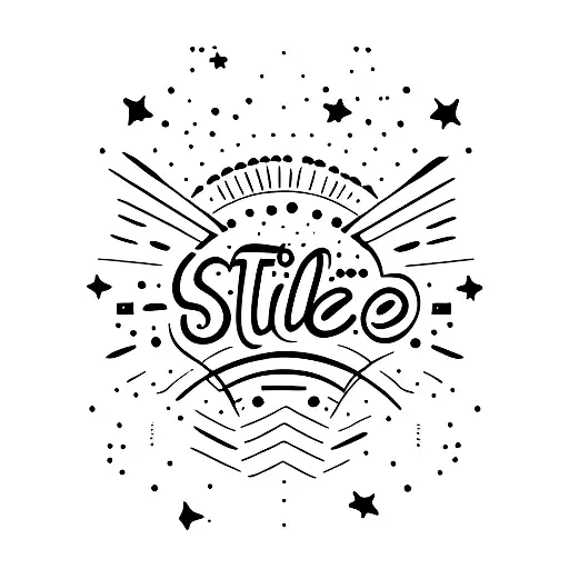 Somewhere Out There In Script Font With Stars