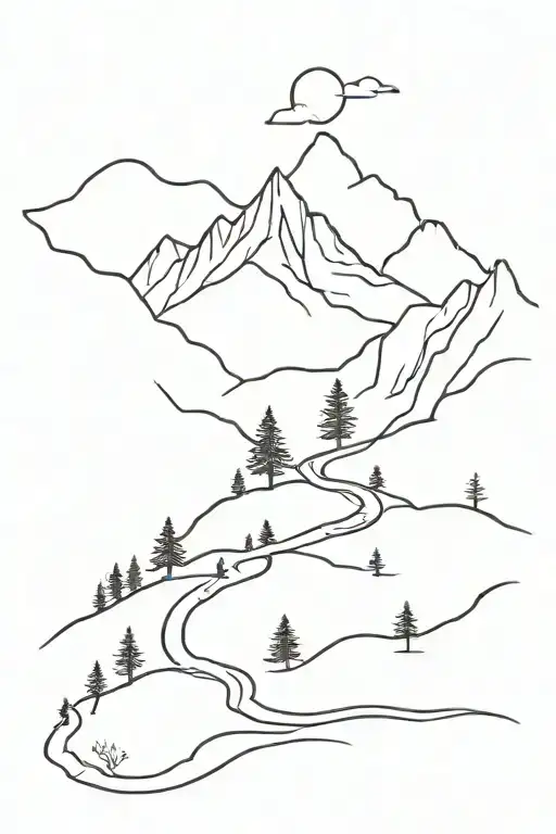 Hiking Trail Winding Through A Mountain Landscape