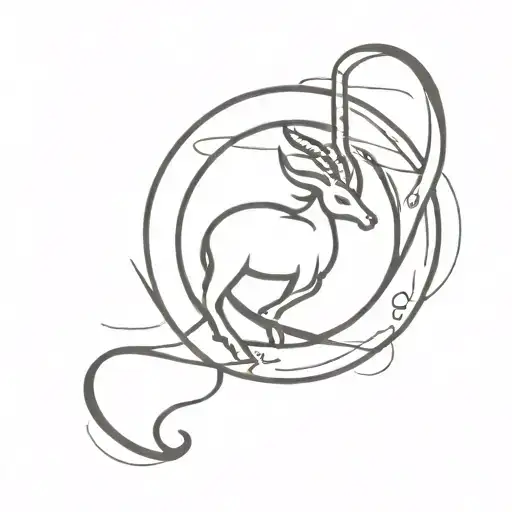 Capricorn Symbol Surrounded