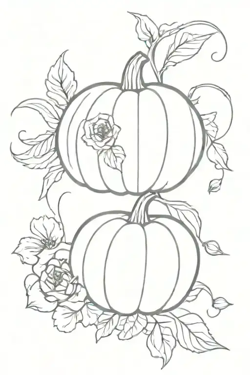 Floral Sleeve Femininity With Pumpkin